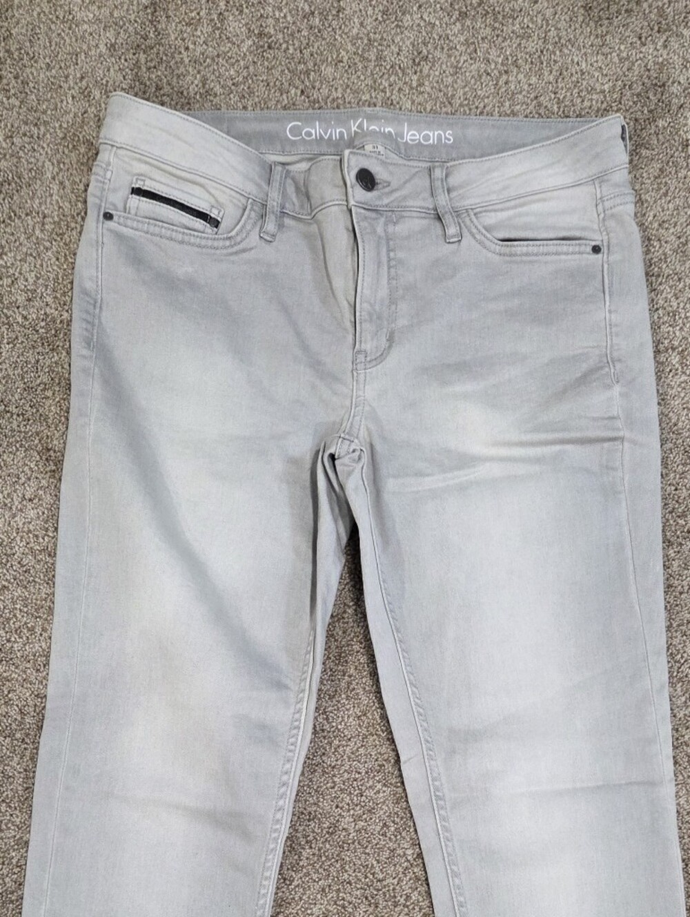Calvin Klein Jeans Ankle Skinny Size 31 Light Gray Denim